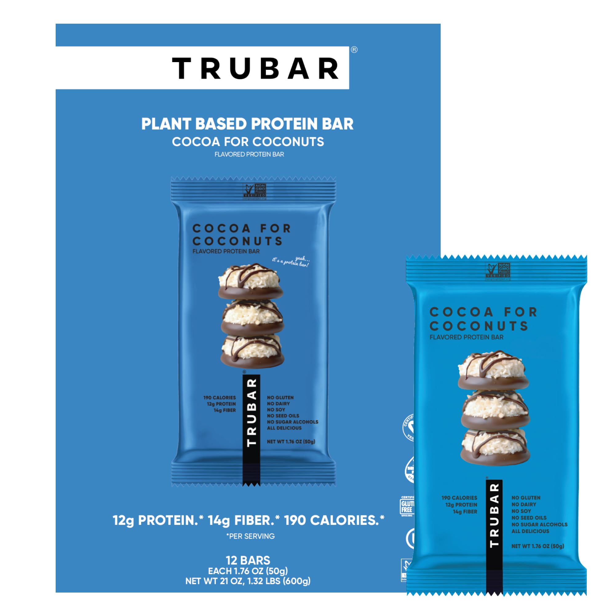 TRUBAR envase frontal mostrando diseño y beneficios nutricionales