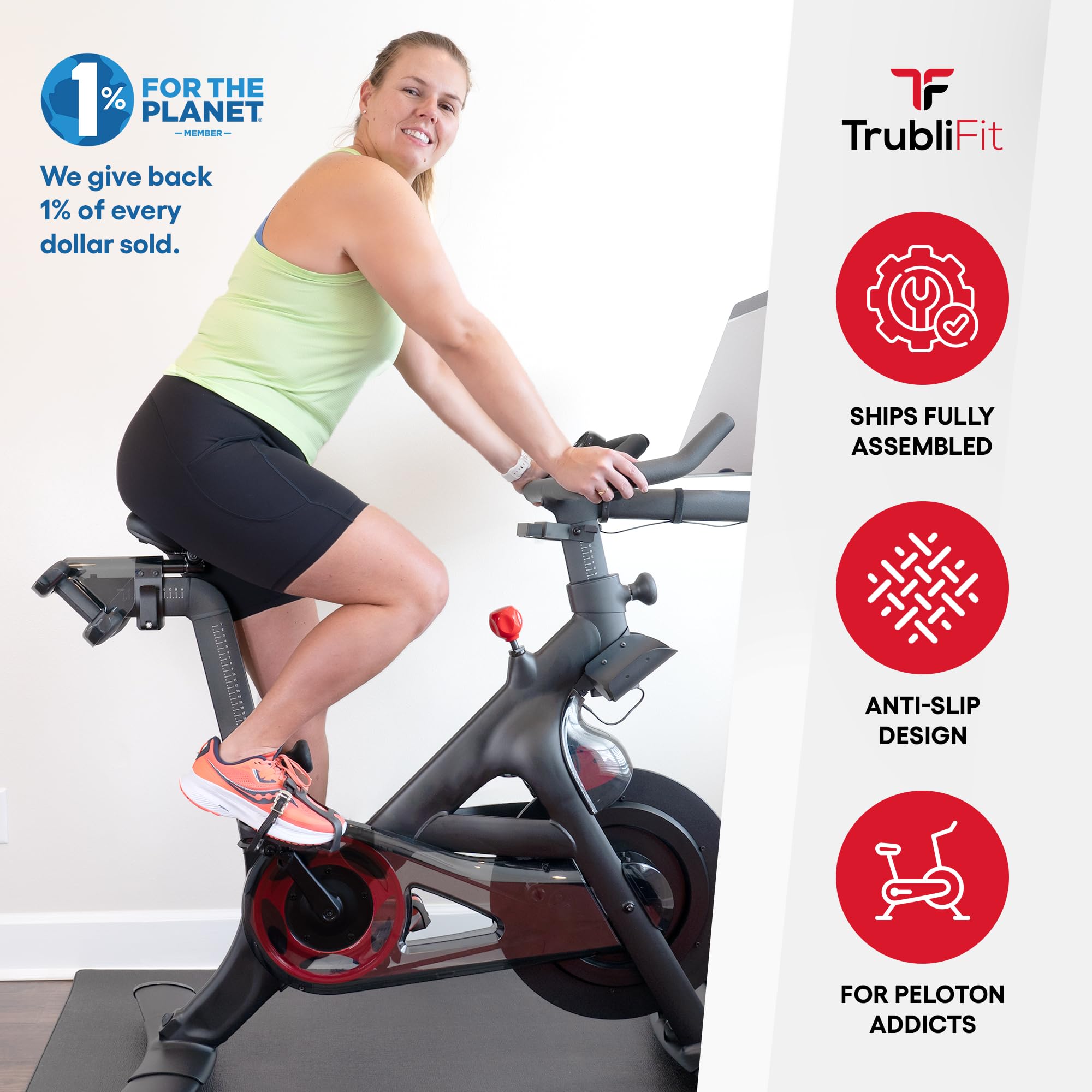 TrubliFit vista lateral del ajuste asegurando estabilidad al pedalear