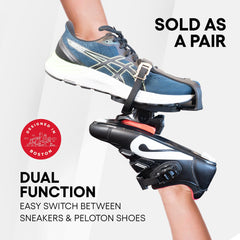 TrubliFit jaula con zapato Peloton demostrando compatibilidad perfecta