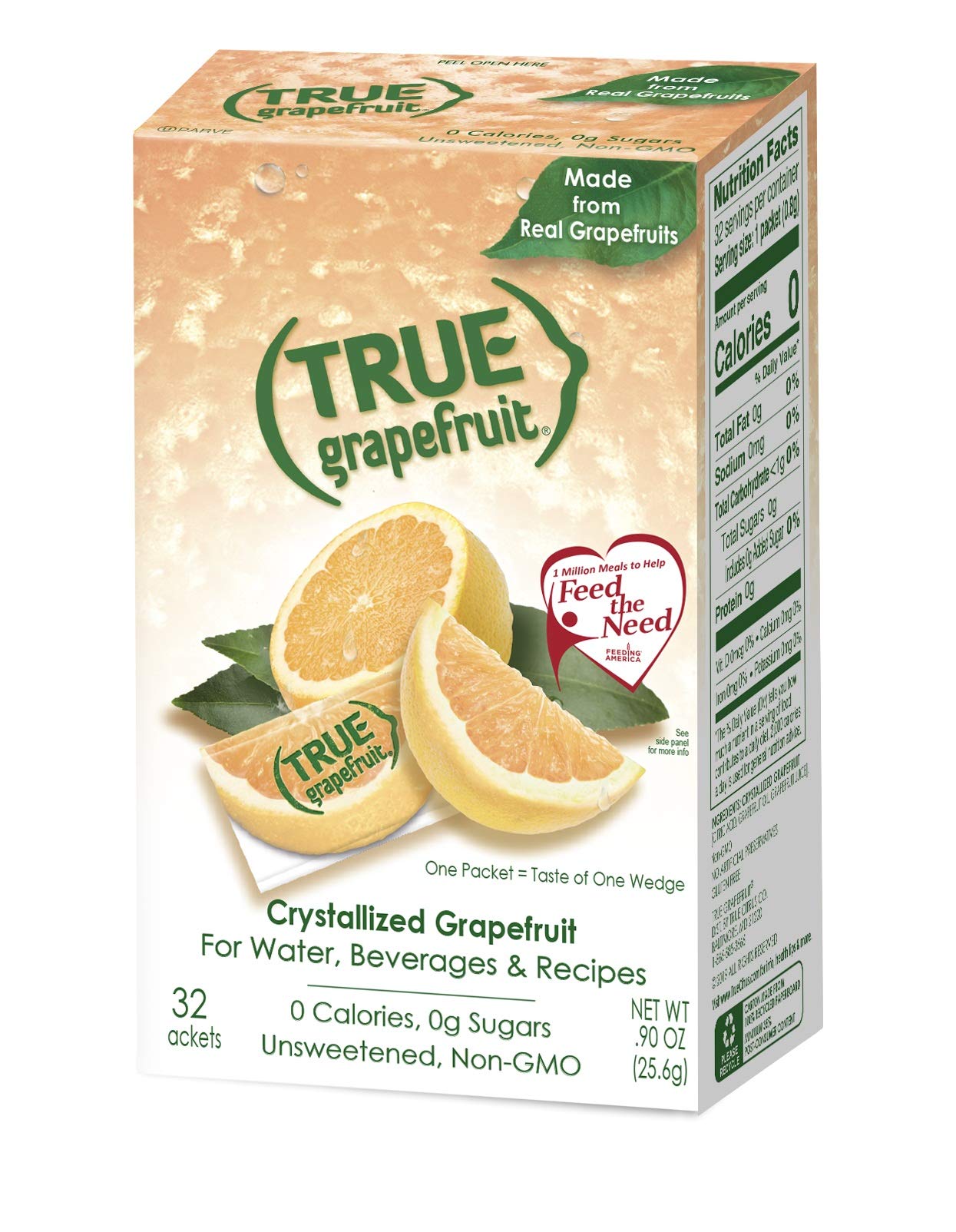 True Citrus caja lateral con etiqueta clara y beneficios visibles