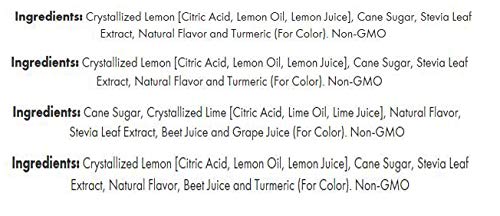 True Citrus etiqueta de ingredientes que resalta 100% natural y sin gluten