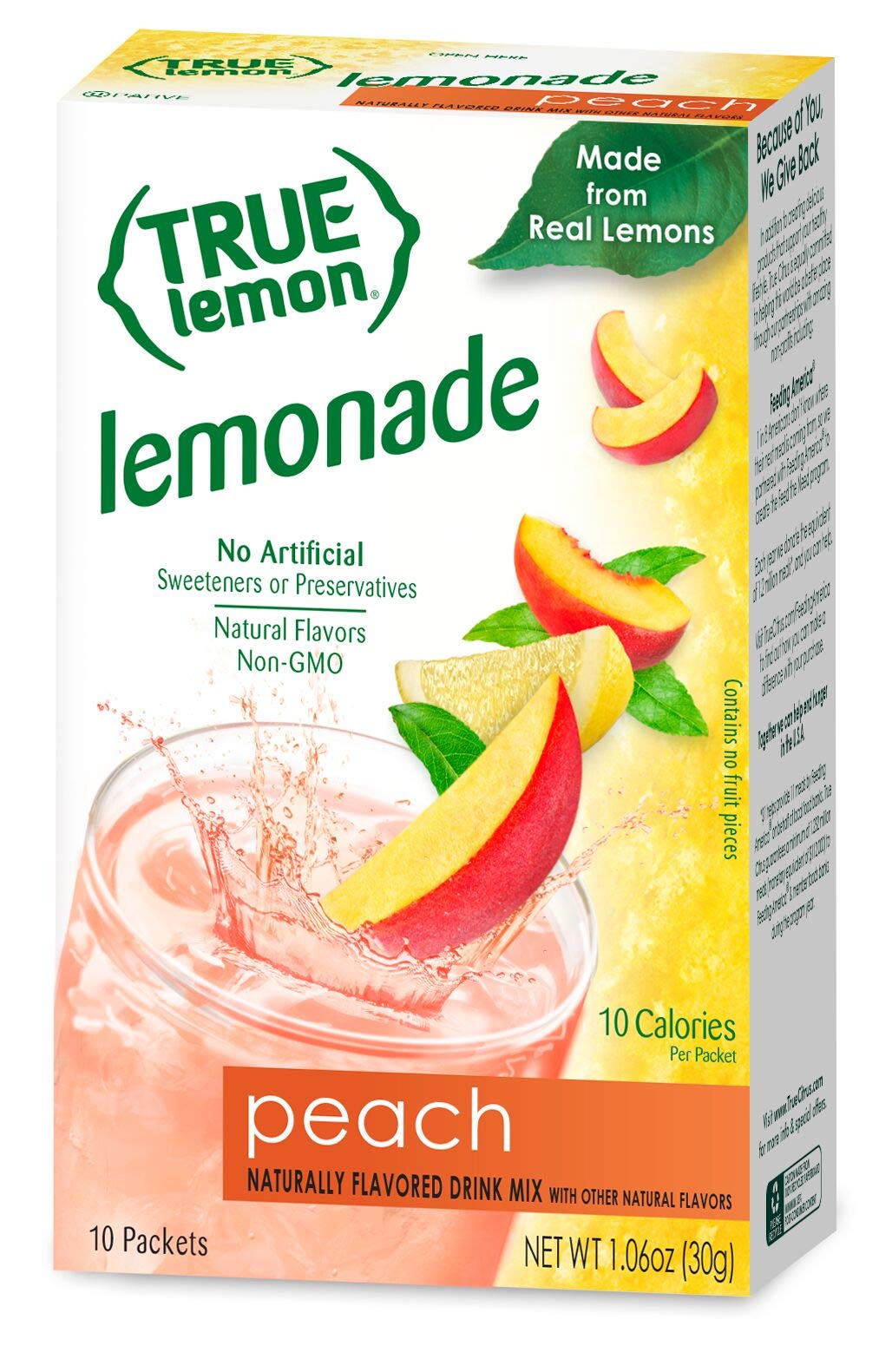 True Citrus vaso con seltzer preparado para refrescar sin calorías
