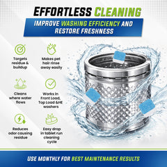 True Fresh tablet dissolving in water showing cleaning action