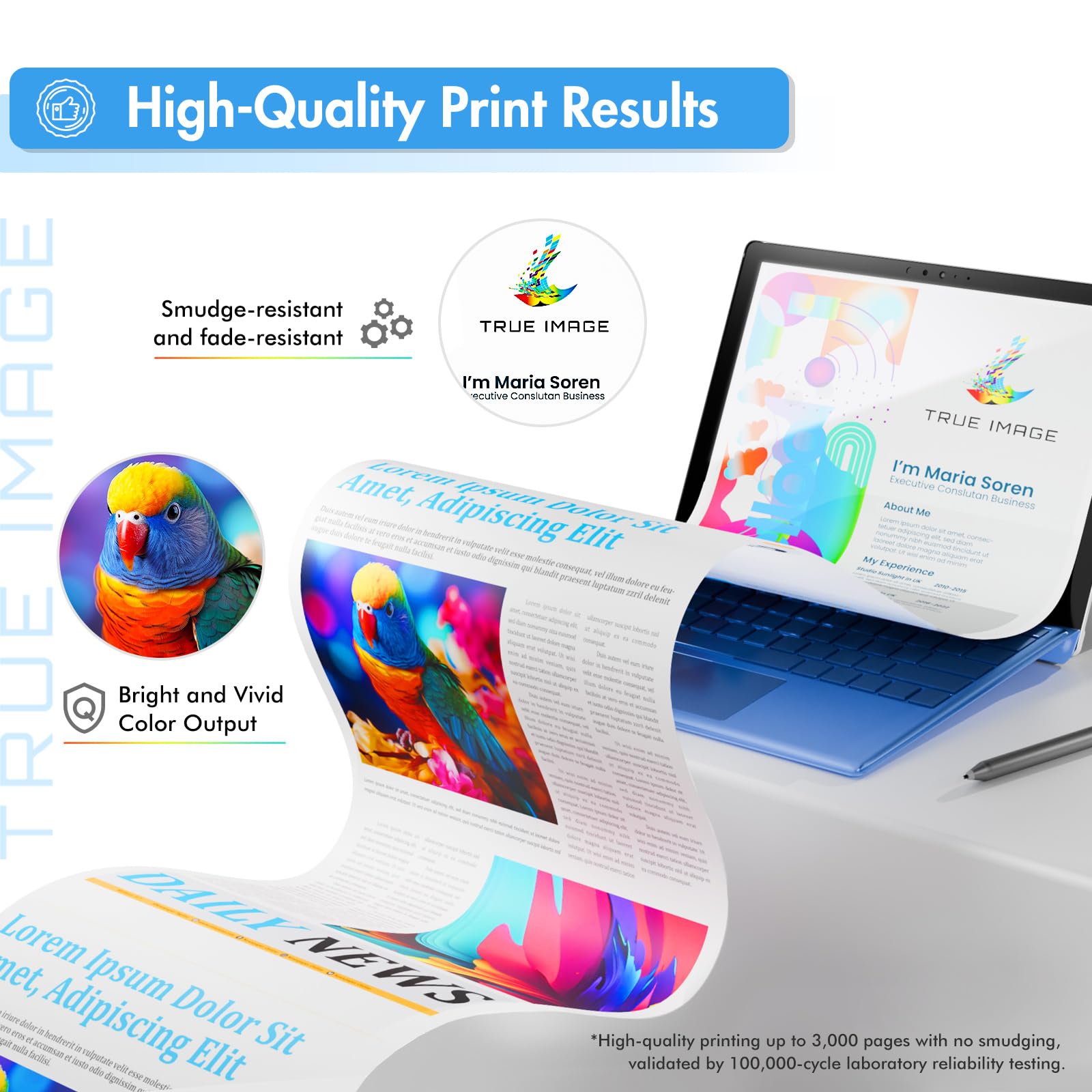 TRUE IMAGE infographic showing page yields to plan office supply needs