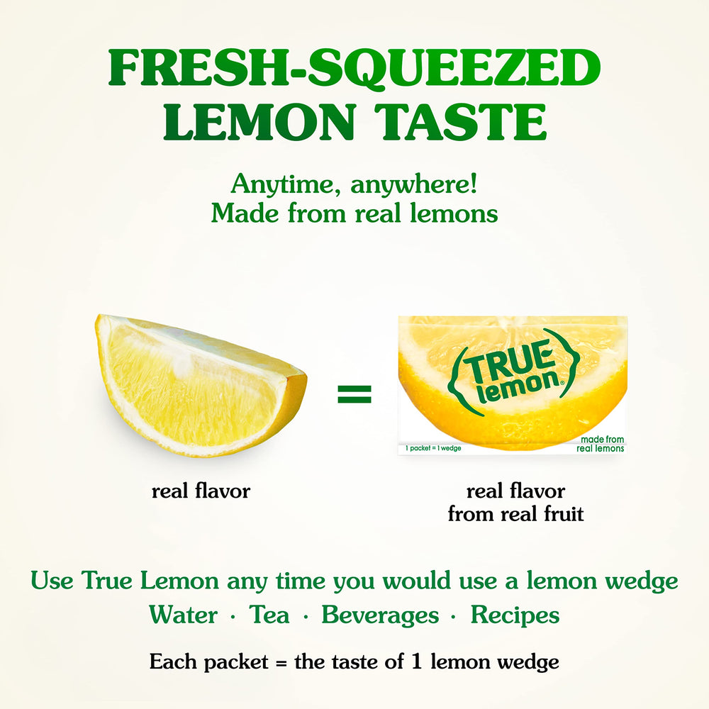 True Lemon cristales amarillos detalle de textura y sabor concentrado