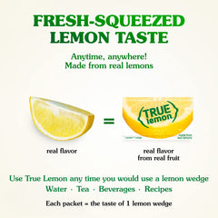 True Lemon cristales amarillos detalle de textura y sabor concentrado
