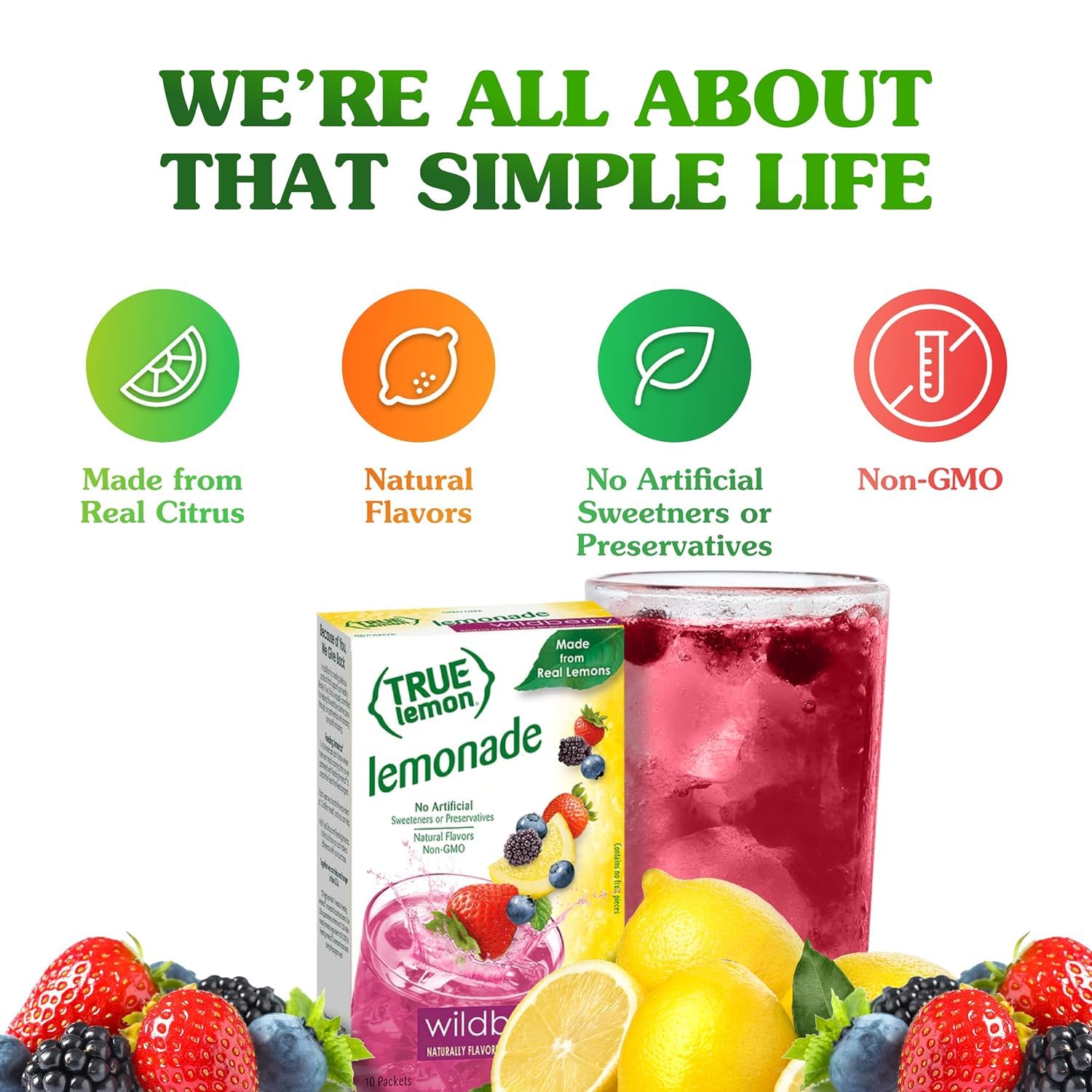True Citrus sobre sostenido en mano para comparar tamaño y porción individual
