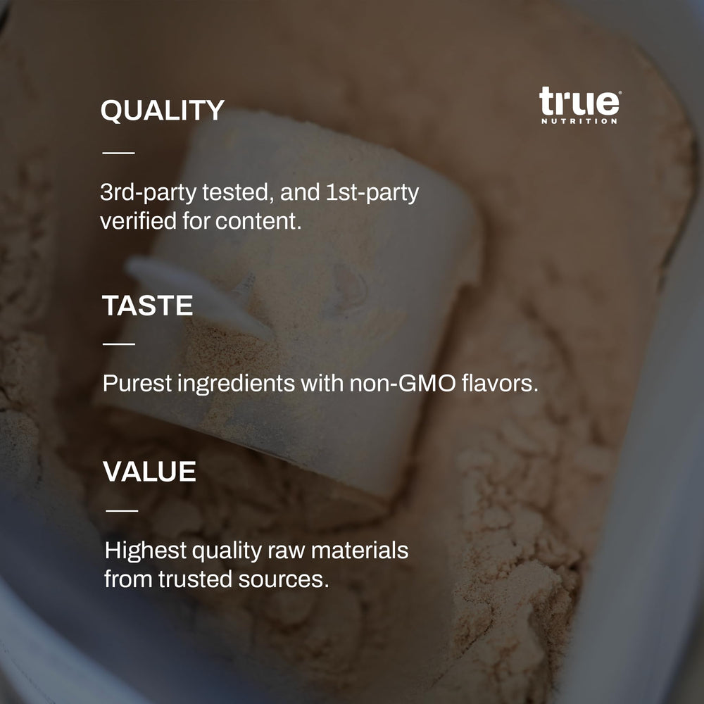 True Nutrition mezclado con proteína en batido para recuperación completa