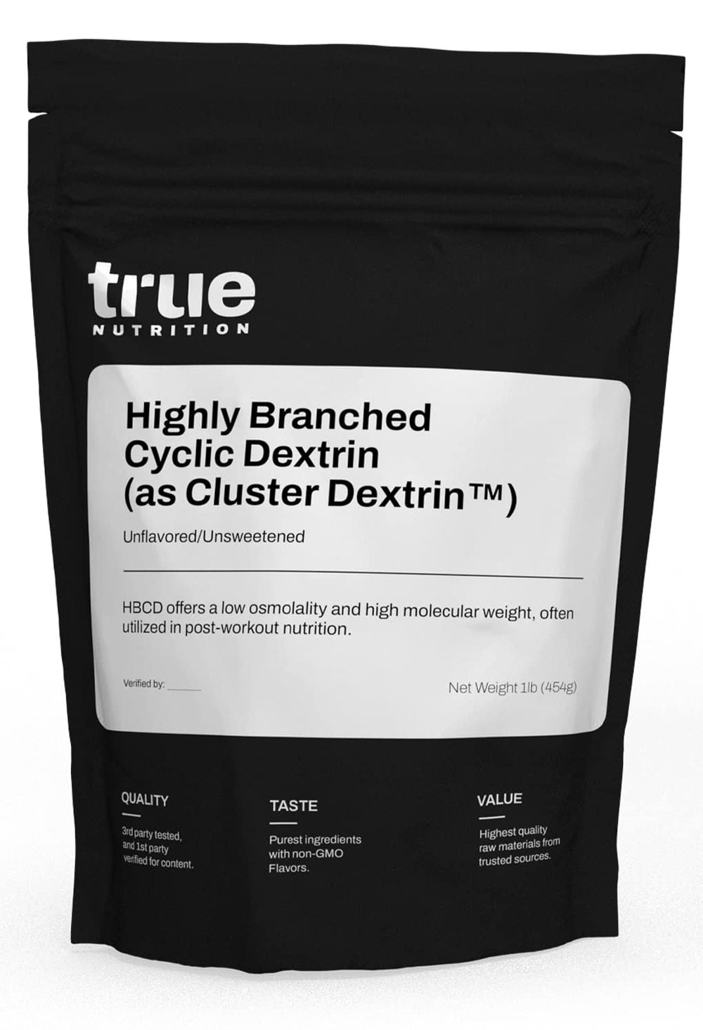 True Nutrition envase frontal 1lb que muestra presentación y pureza