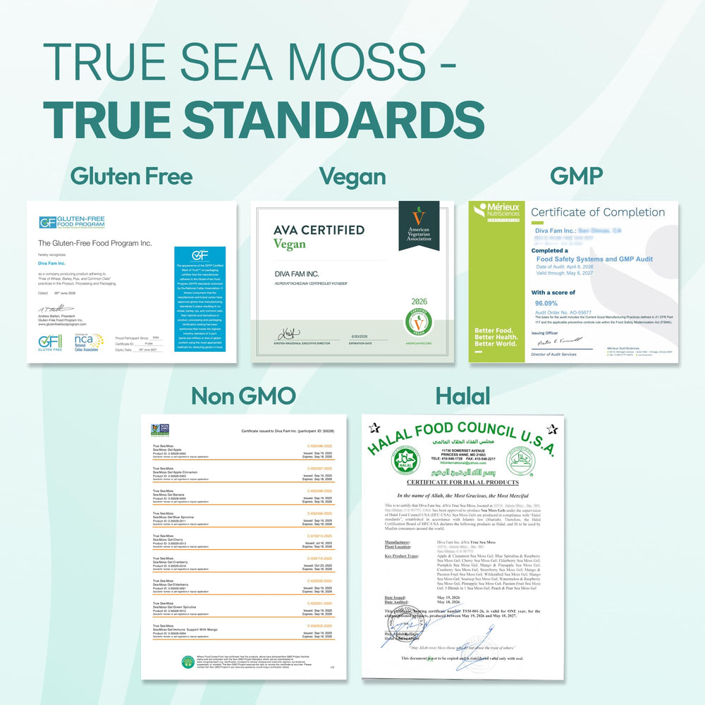TrueSeaMoss gel mezclado en batido proteico cremoso y nutritivo