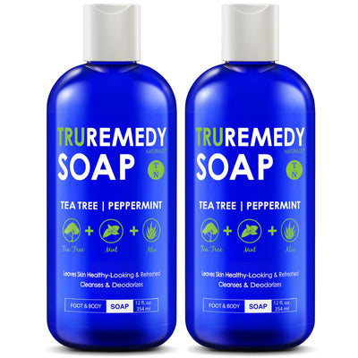 Truremedy Naturals front packaging showing dual 12oz bottles and benefits