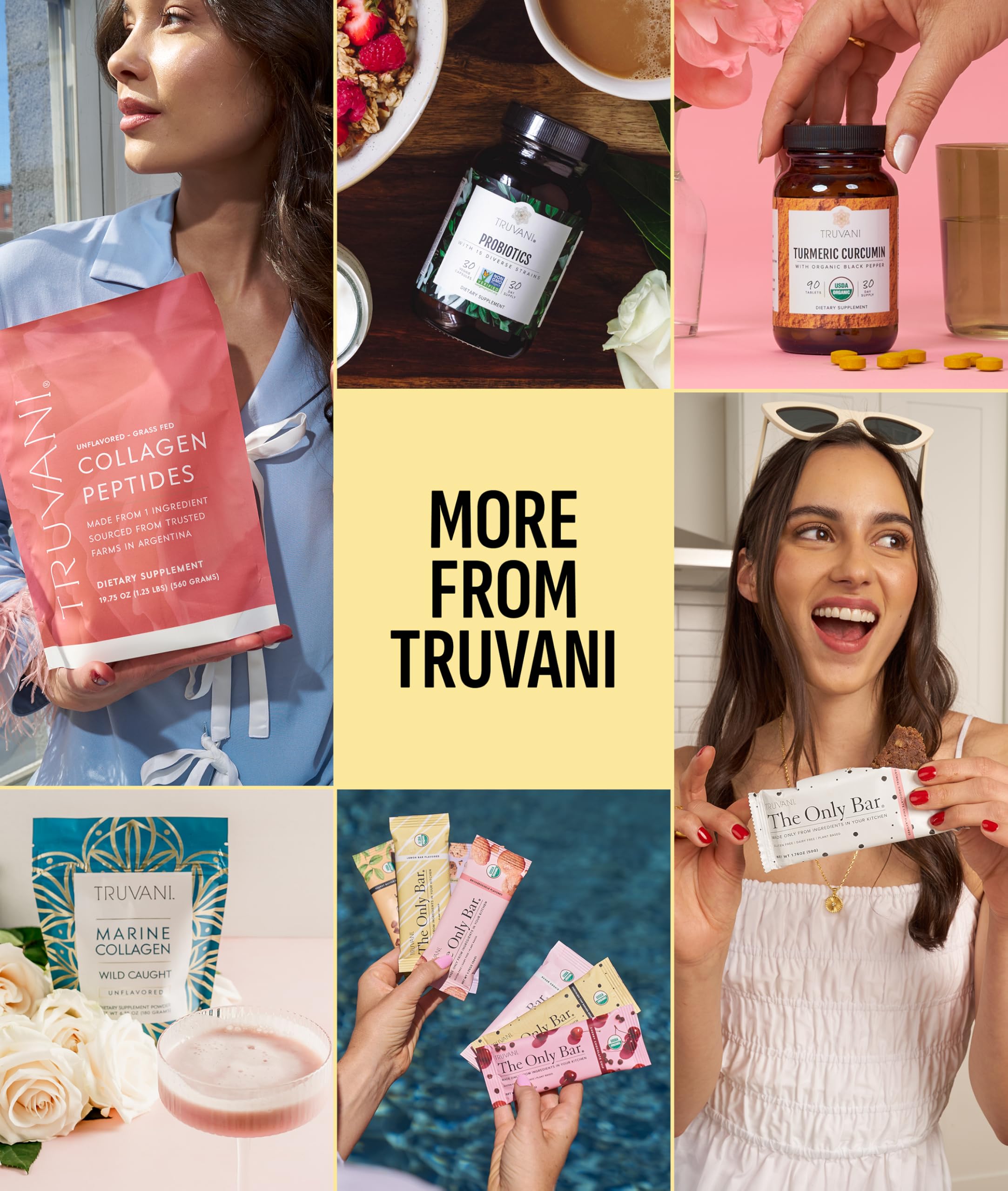 Truvani envase junto a mano para comparar tamaño y porciones