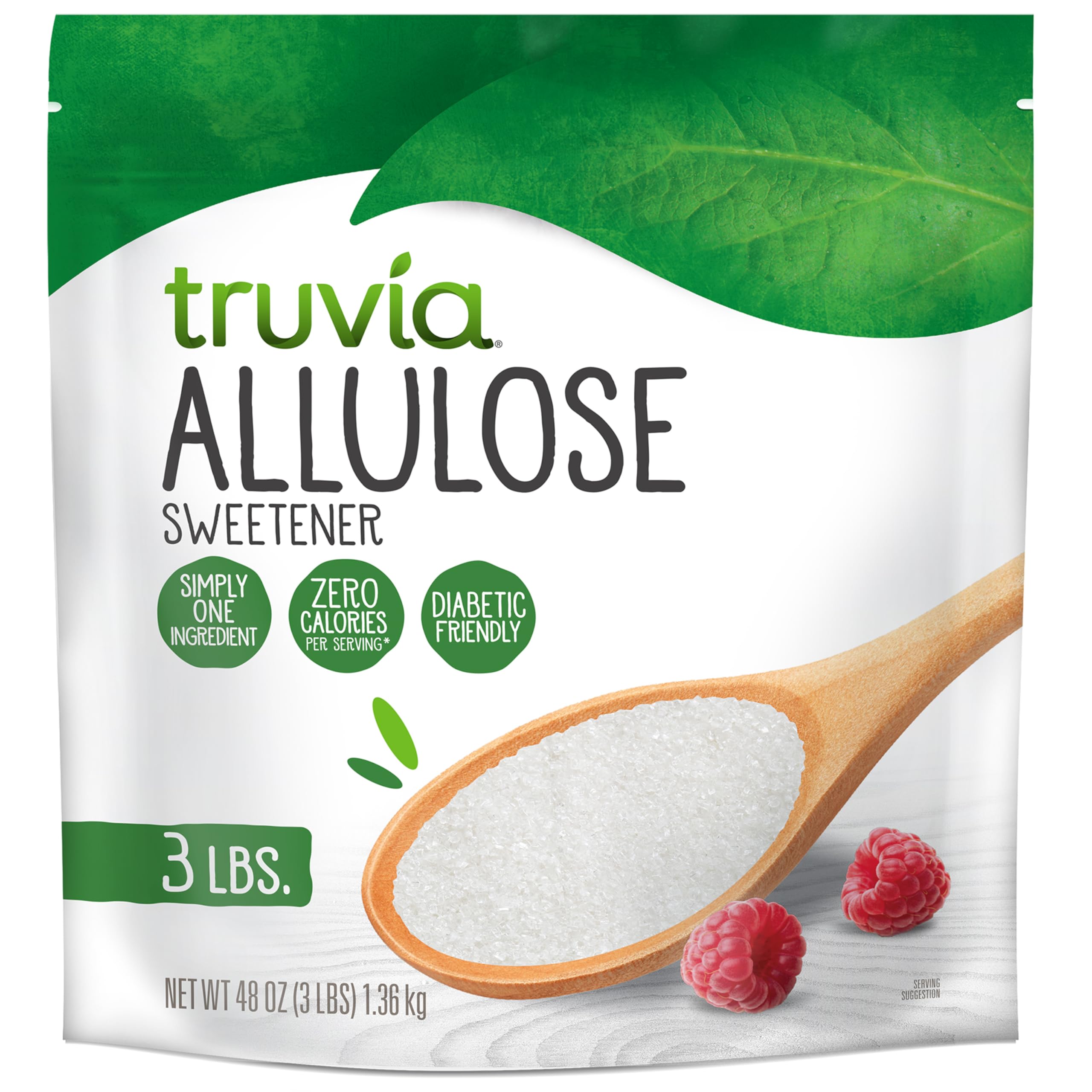 Truvia Allulose paquete frontal mostrando marca y tamaño práctico