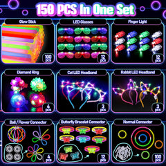 TSDATOWR primer plano de varitas fluorescentes y colores vibrantes brillantes