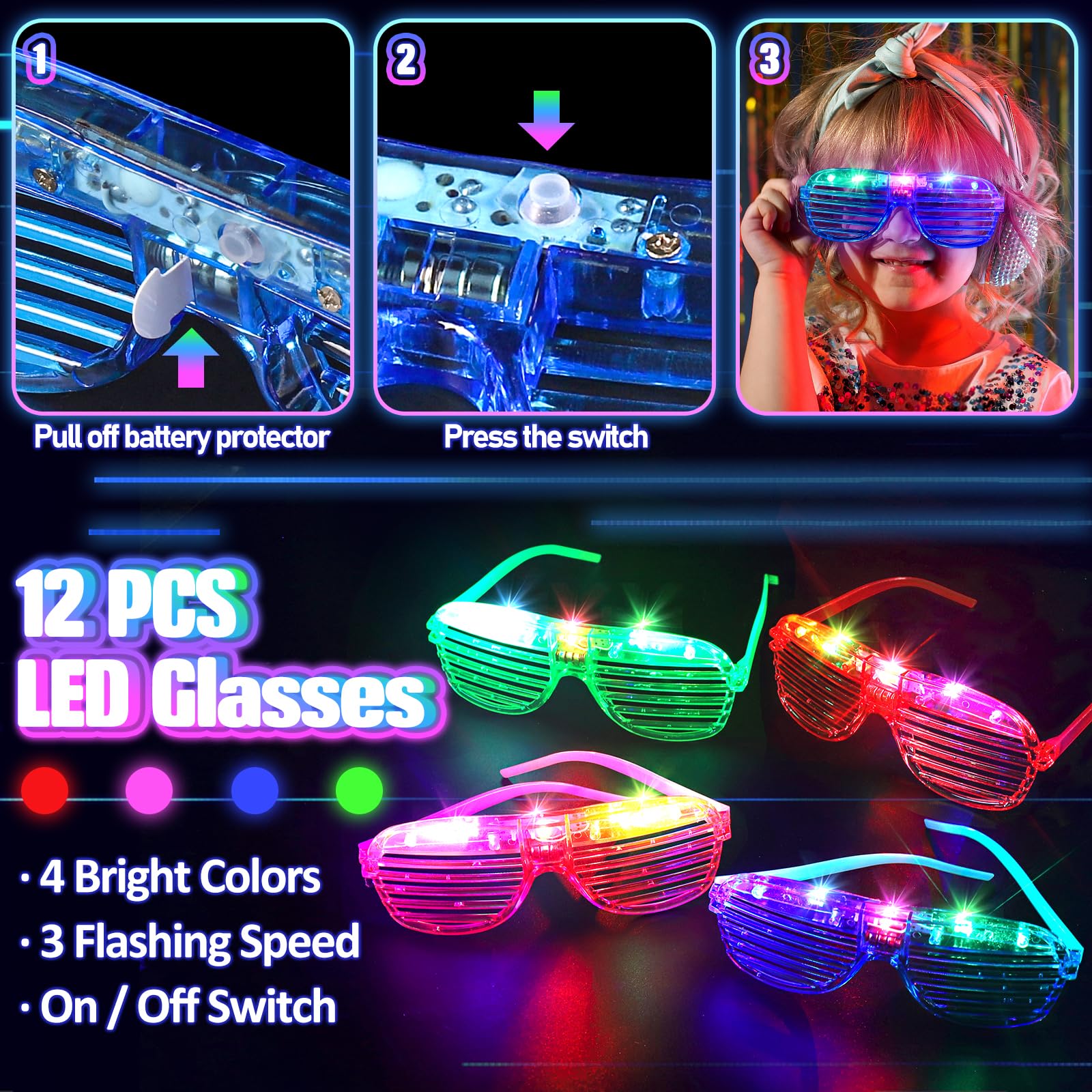 TSDATOWR personas en fiesta usando accesorios luminosos para animar ambiente