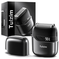 Tulzim afeitadora frontal mostrando diseño ergonómico y beneficio de agarre cómodo