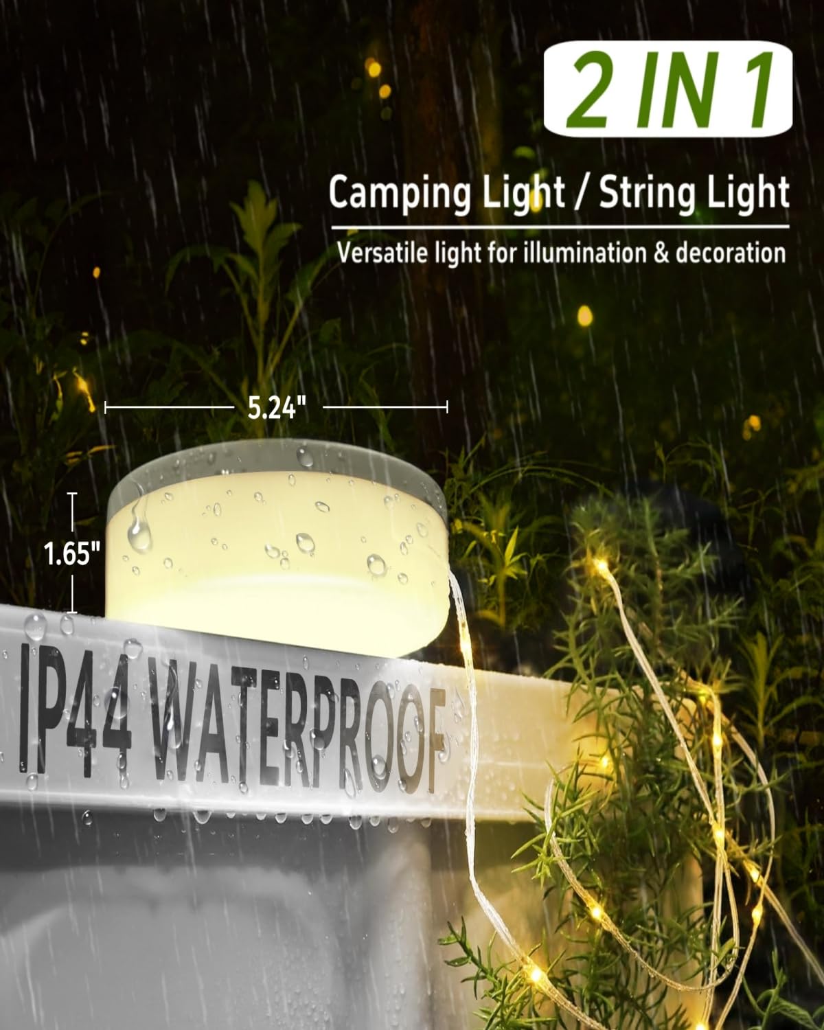 TuoPuLife farol plegable abierto iluminando, diseño compacto y fácil de colgar