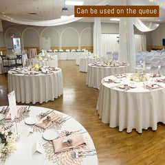 TUOTPE tablecloth draped on banquet table at wedding demonstrating elegant coverage
