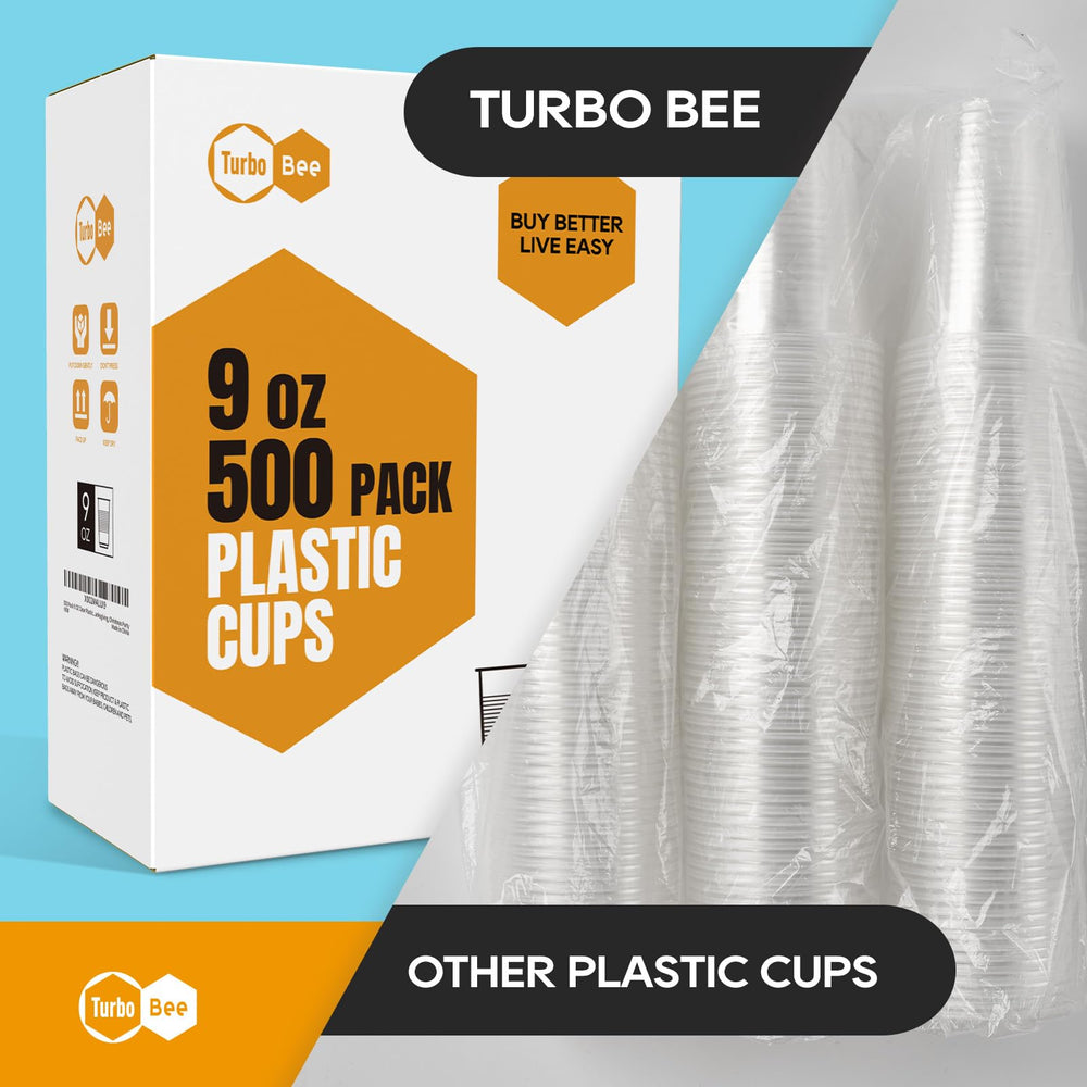 Turbo Bee caja organizadora abierta con vasos listos para usar