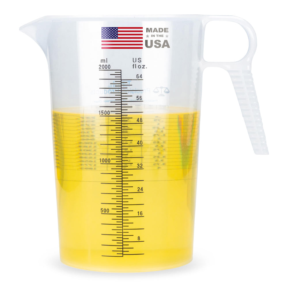 Turnah jarra frontal 64oz mostrando diseño y capacidad para medir fácilmente
