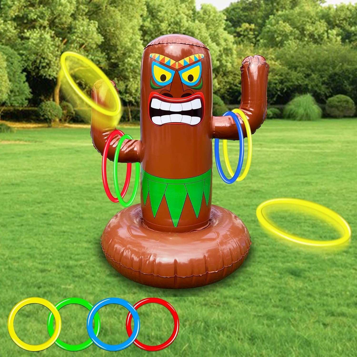 TURNMEON vista frontal del juego Tiki, ideal para fiestas en piscina