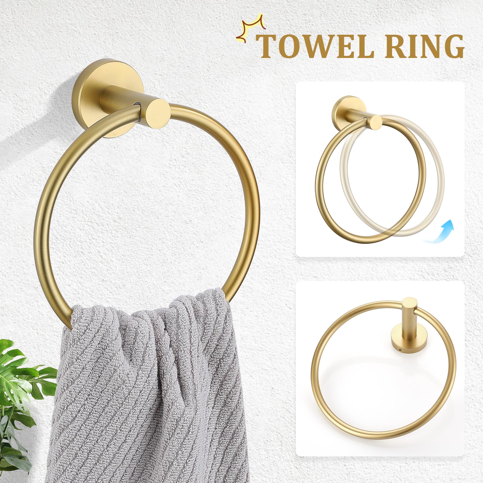 TURS anillo de toalla en uso junto al lavabo, ahorro de espacio