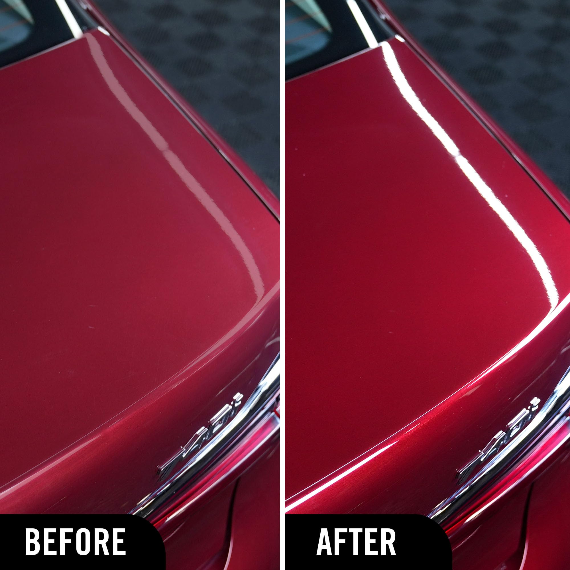 Turtle Wax primer plano de la textura del spray sobre pintura, muestra protección y acabado