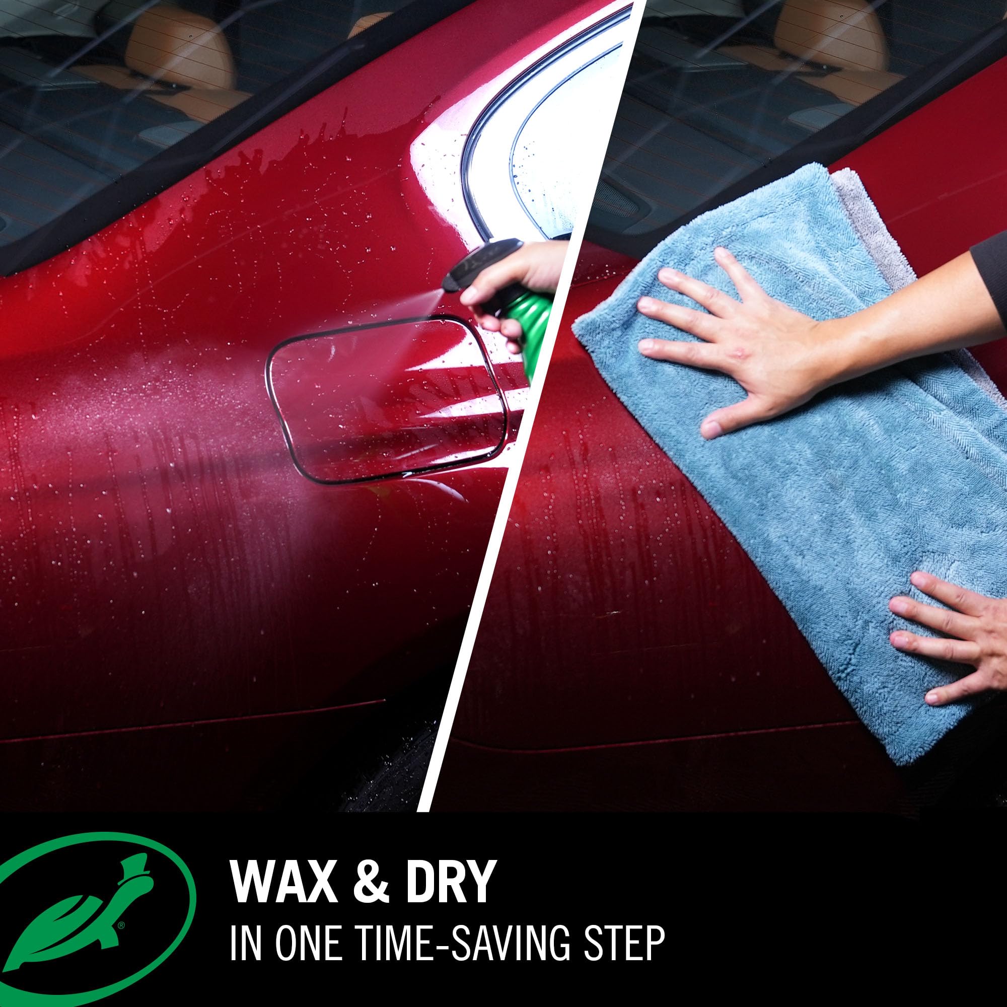 Turtle Wax coche con acabado brillante en entorno urbano, muestra resultado profesional