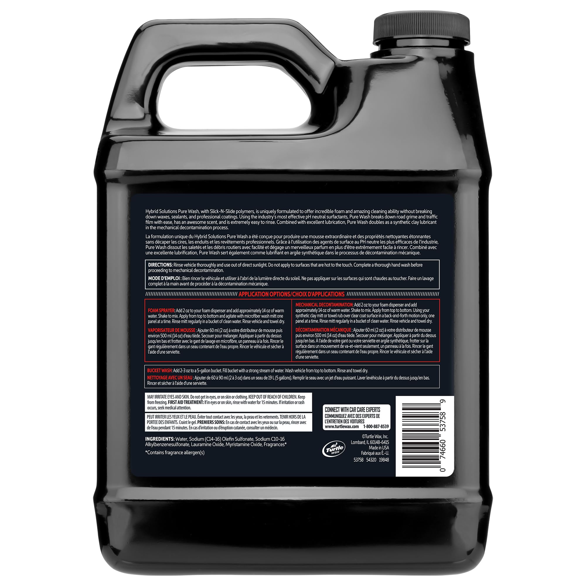 Turtle Wax botella 64 oz junto a objeto de referencia para entender volumen y rendimiento