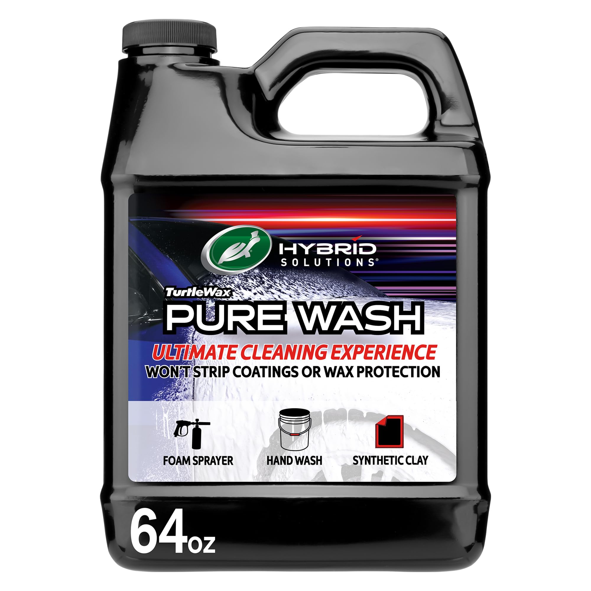 Turtle Wax envase frontal 64 oz mostrando diseño y beneficio de limpieza segura