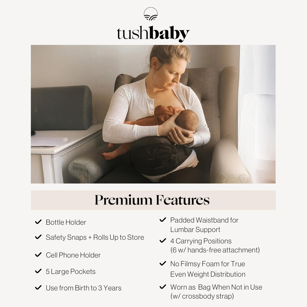 TushBaby storage pocket detail storing essentials for quick access