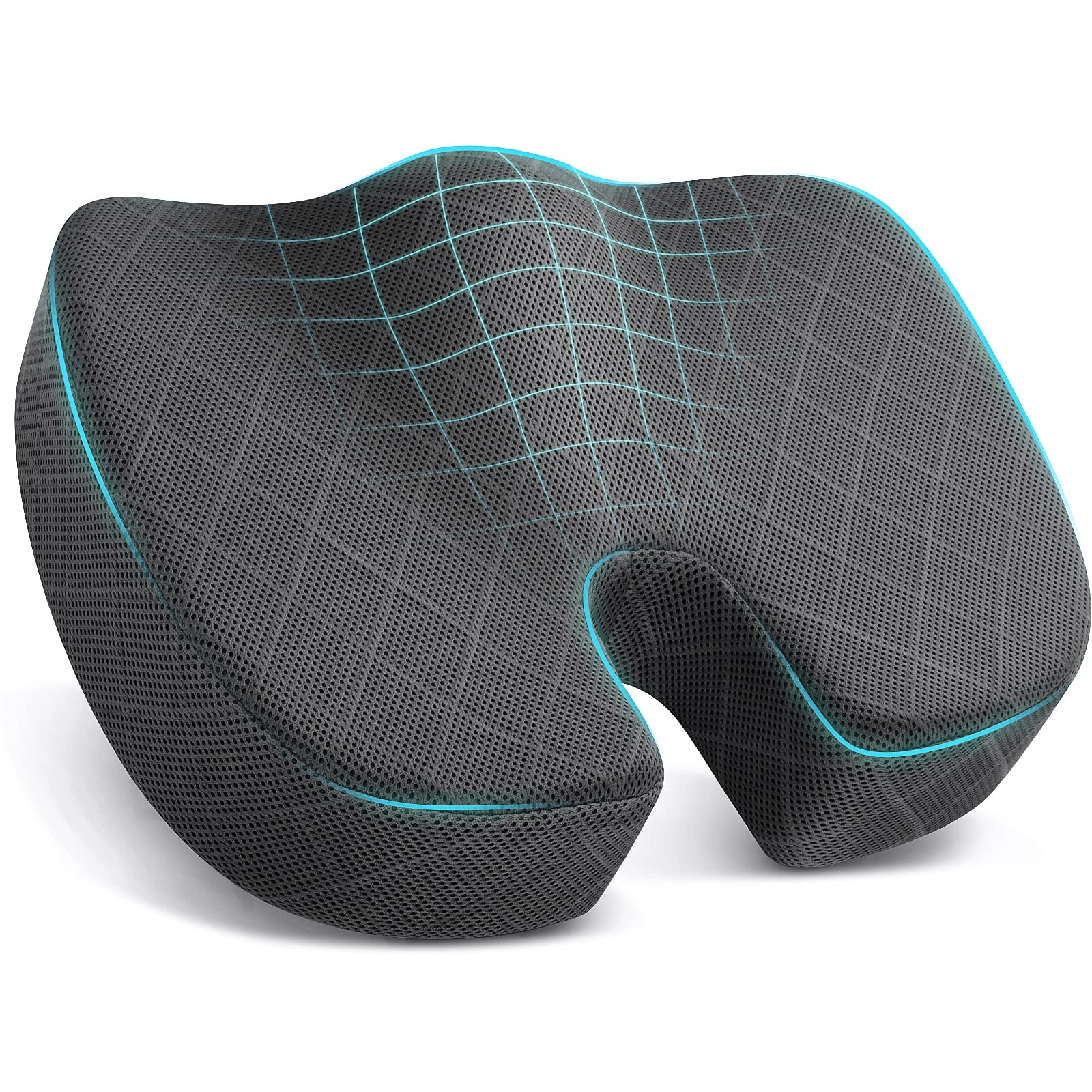 TushGuard vista frontal del cojín mostrando perfil ergonómico y confort
