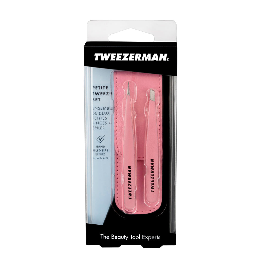Tweezerman estuche abierto con pinzas, protección y orden