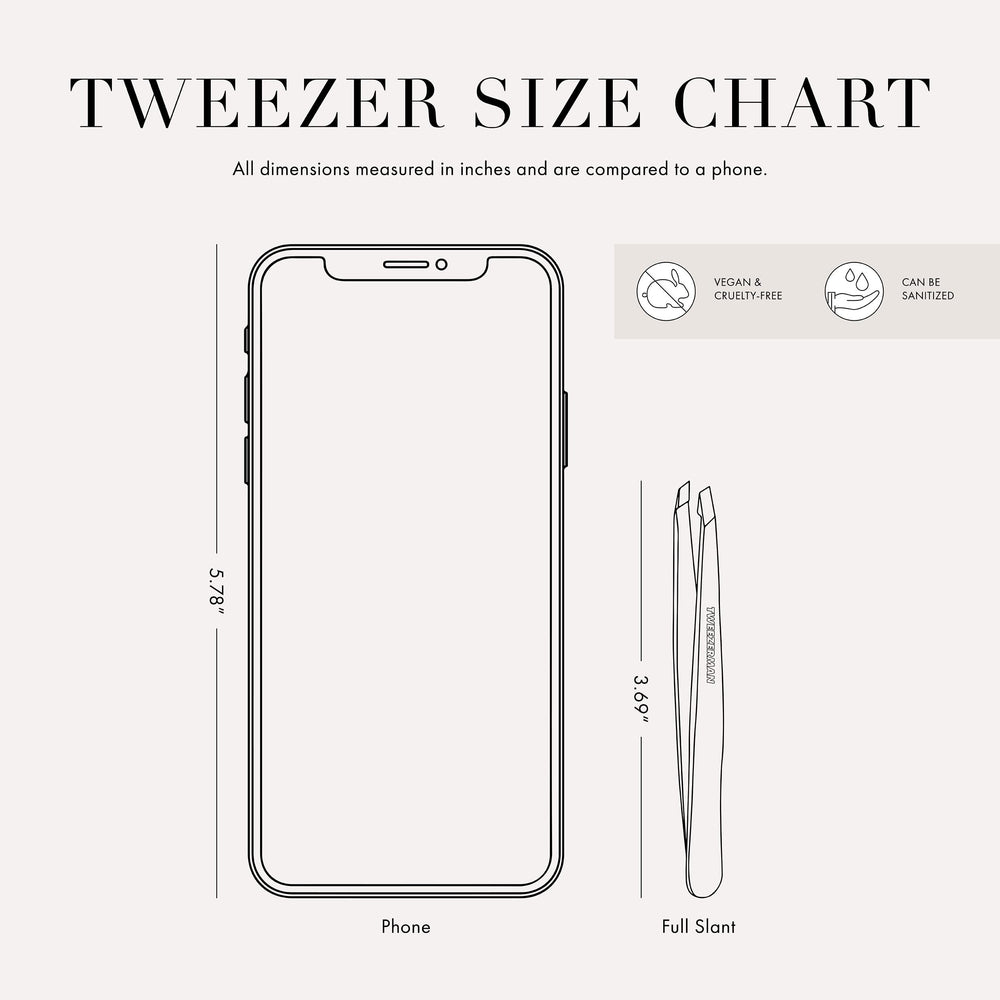 Tweezerman primer plano de las puntas alineadas para mayor precisión