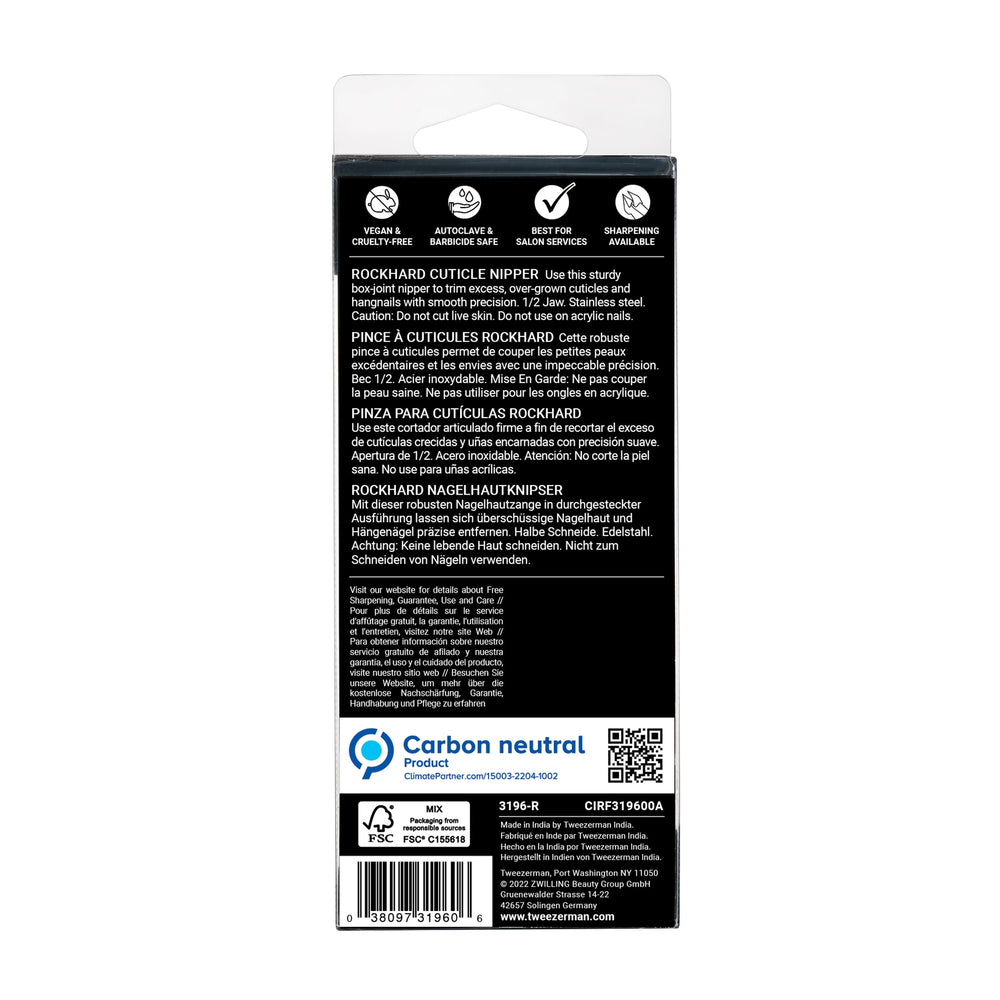 Tweezerman Rockhard etiqueta de acero inoxidable, durabilidad garantizada
