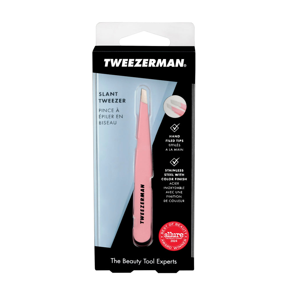 Tweezerman comparación de tamaño junto a lápiz para referencia