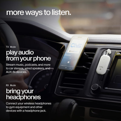 Twelve South AirFly Pro 2 connected to gym TV letting wireless headphones stream music wire-free