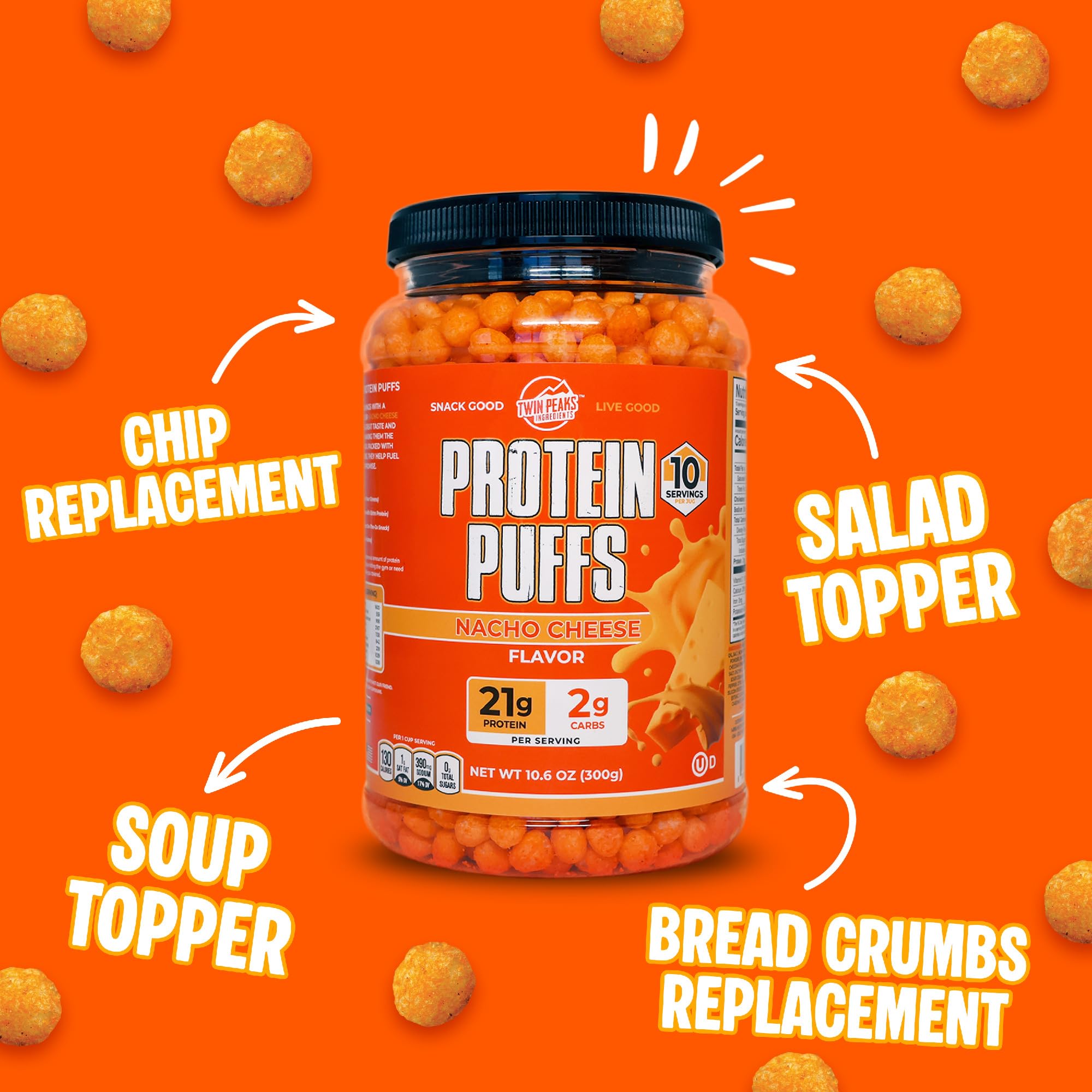 TWIN PEAKS INGREDIENTS puffs como topping en ensalada añade crujiente saludable