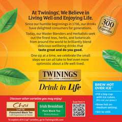 Twinings cápsula en mano demostrando tamaño práctico para Keurig