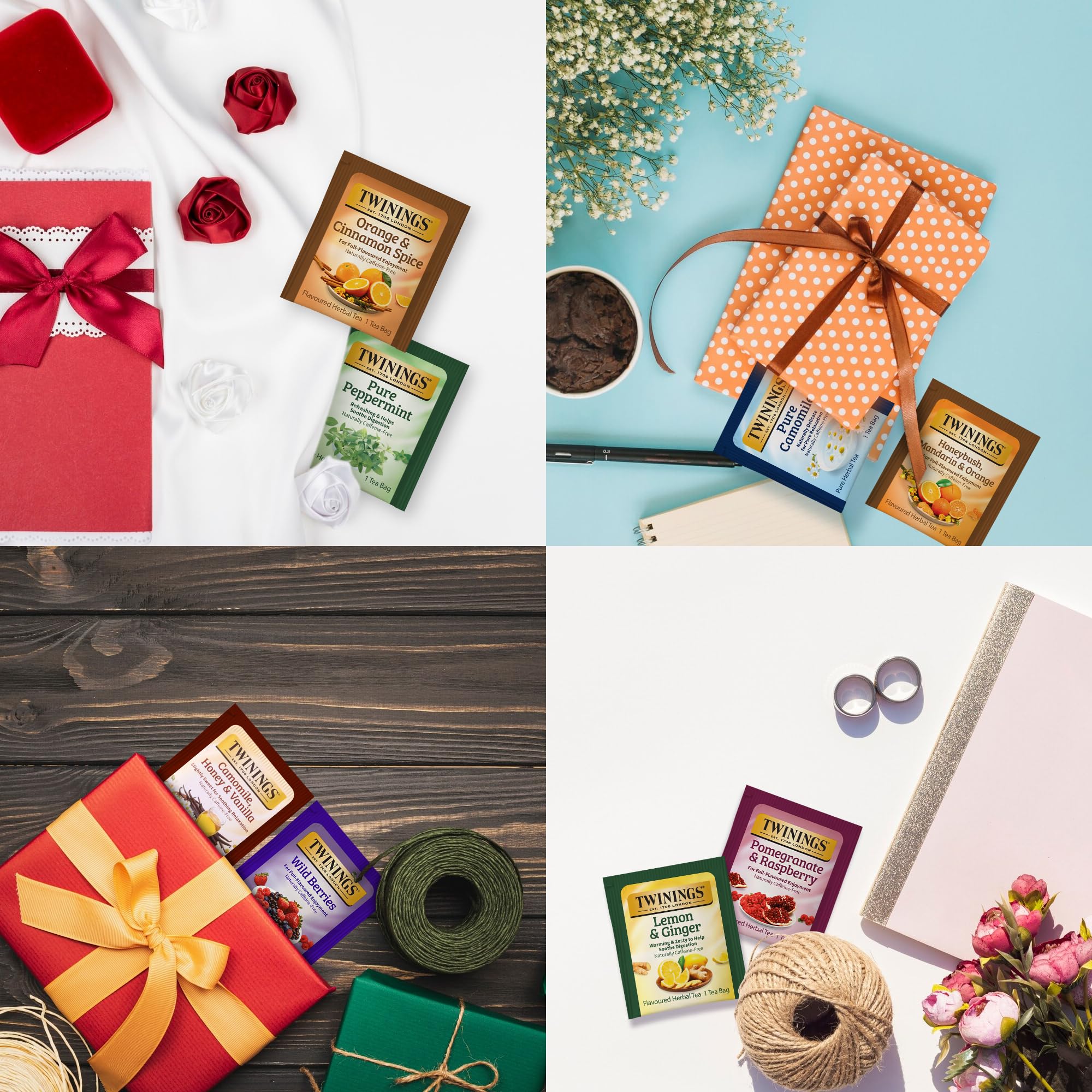 Twinings detalle de la etiqueta con información de ingredientes clara