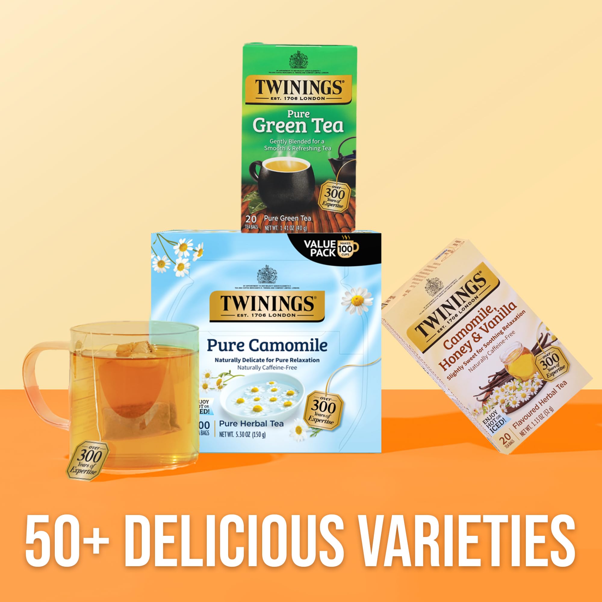 Twinings escena hogareña con la caja y una persona relajada