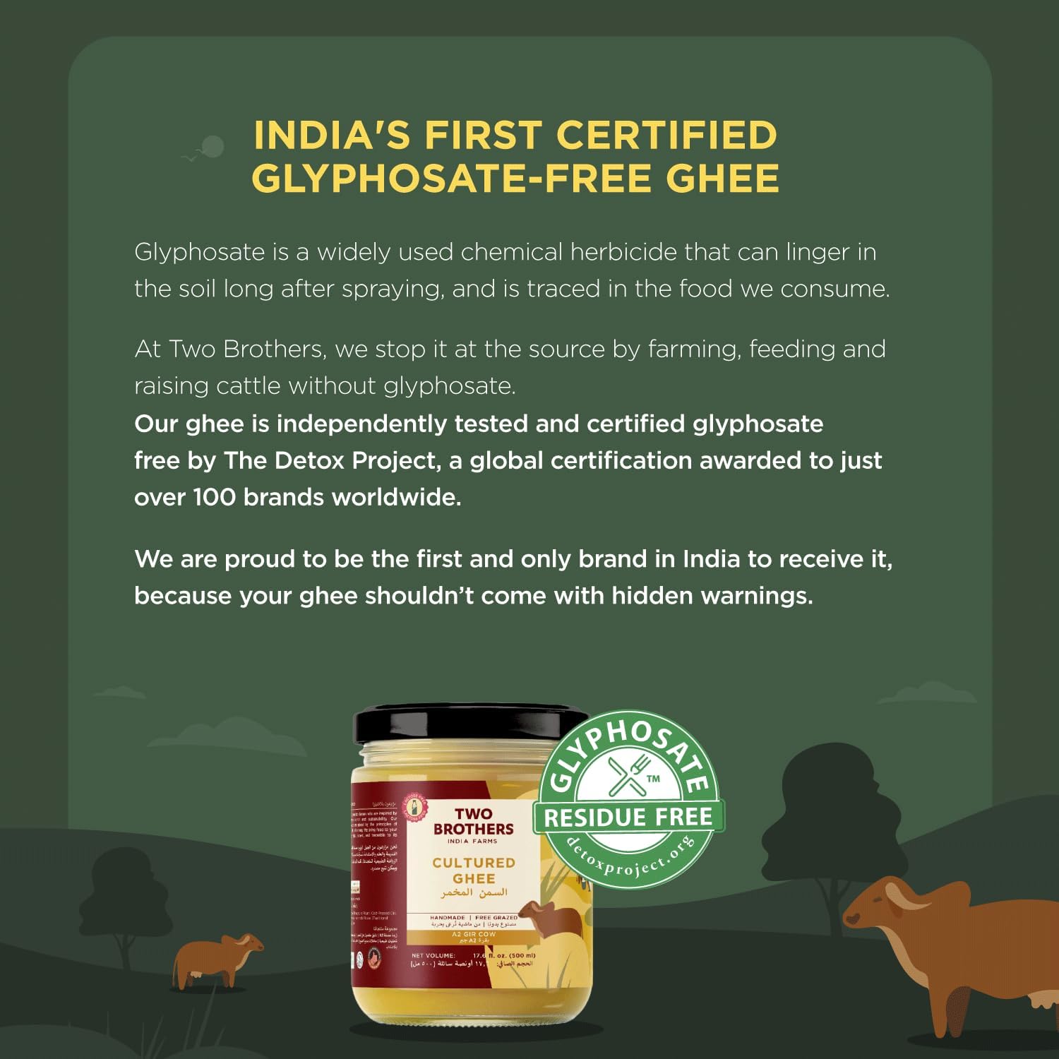 Two Brothers India Farms ghee A2 bote abierto para conservación estable