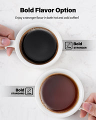 TWOMEOW reusable filter beside a K-Cup highlighting brewing flexibility