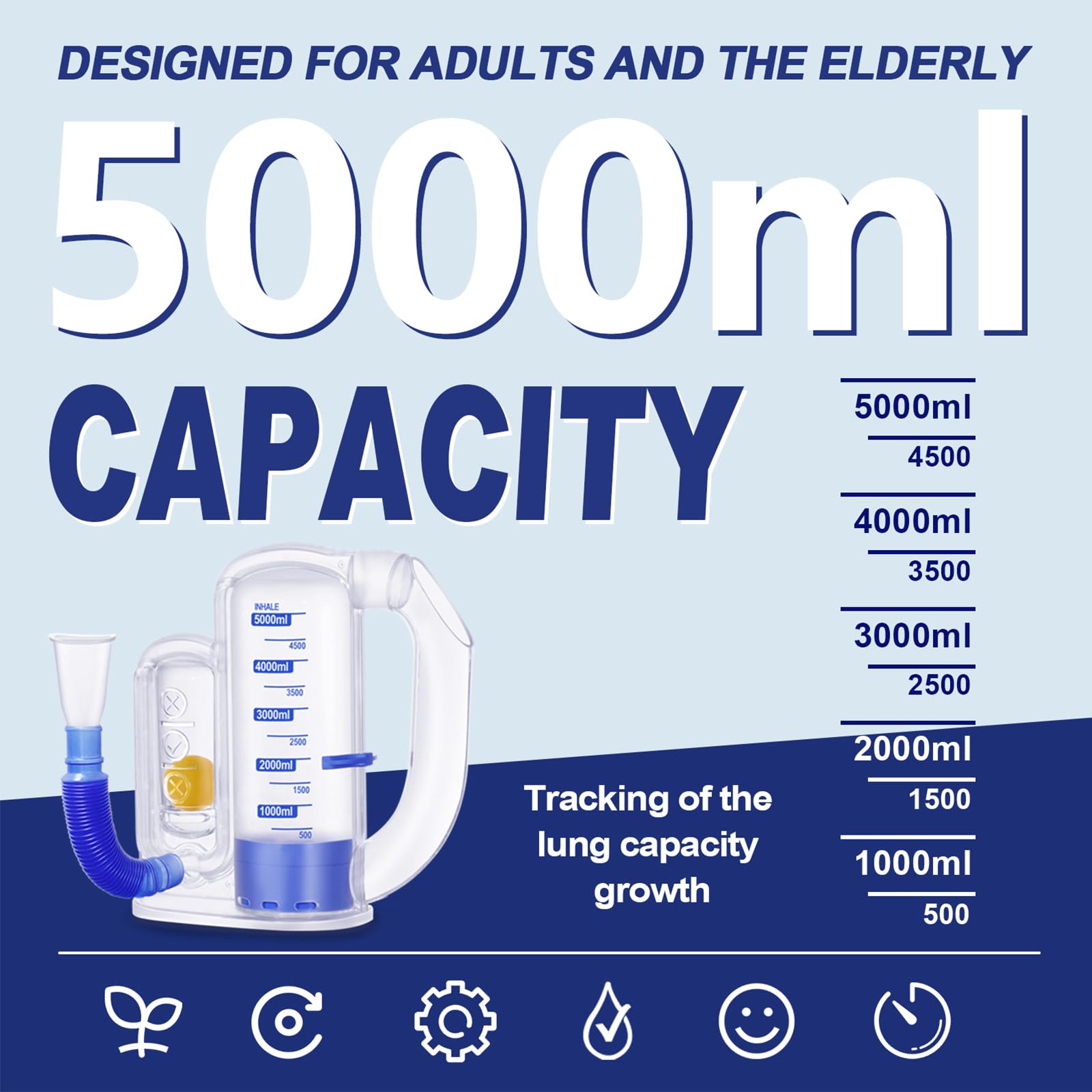 TyeinGo marcas de volumen 5000 ml para seguimiento de progreso