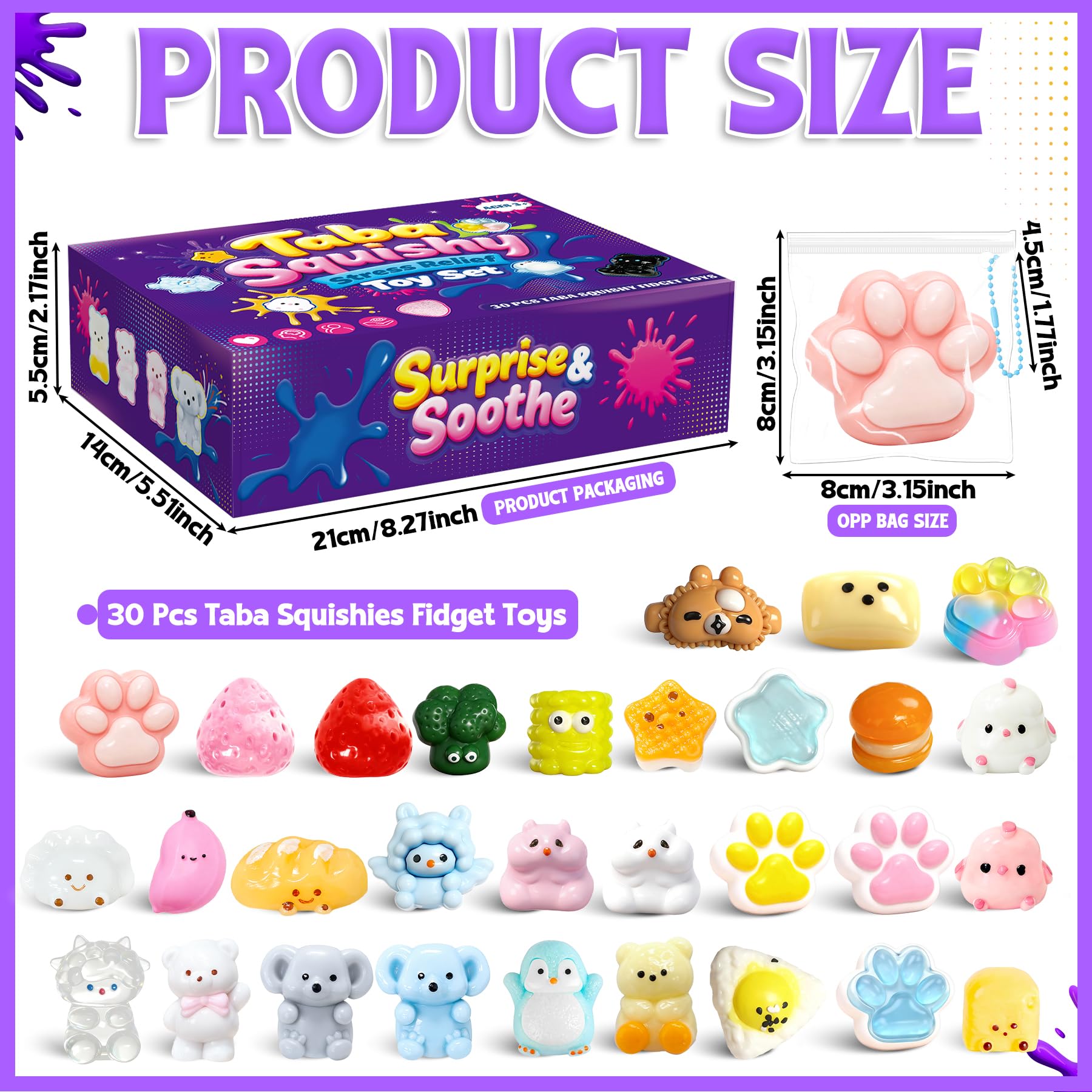 Tylices textura de squishy de TPR suave que demuestra elasticidad y tacto agradable