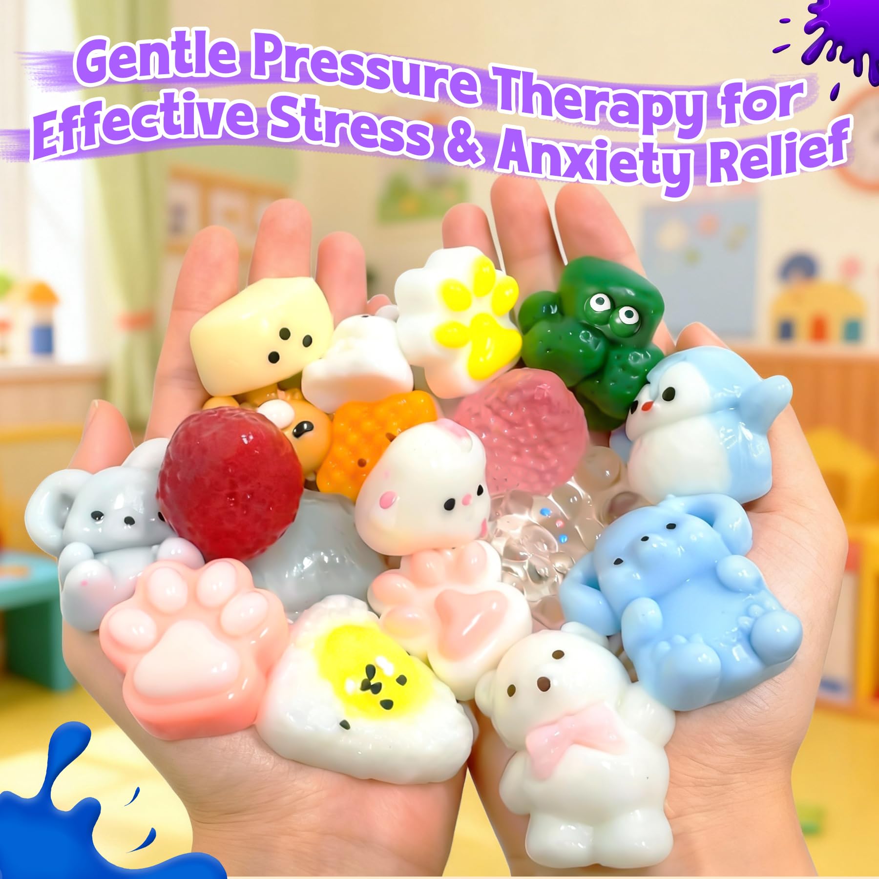 Tylices squishies usados en una fiesta infantil como recuerdos divertidos