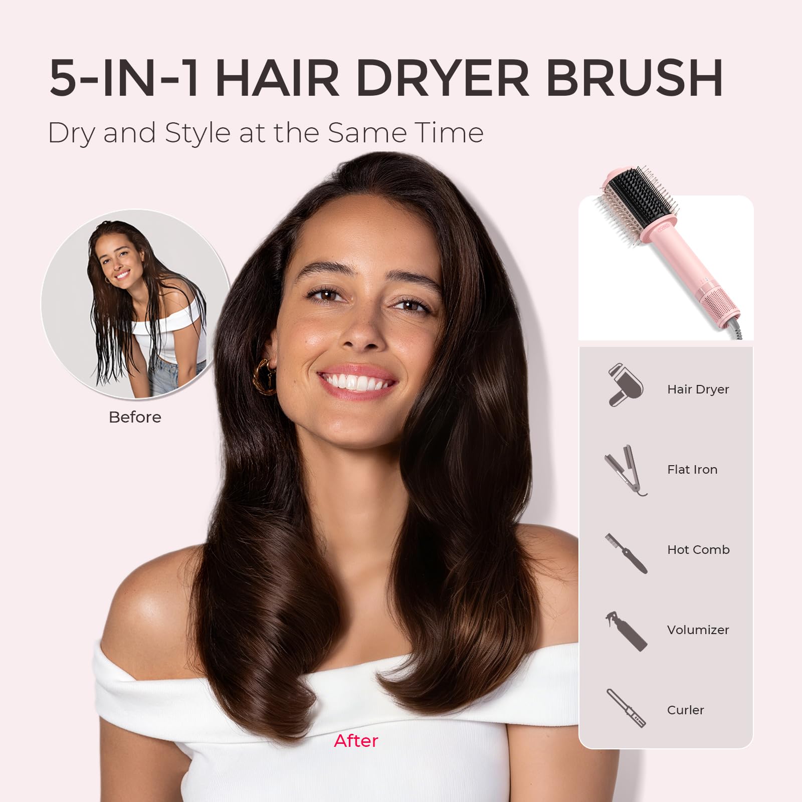 TYMO 4.0 before and after hair showing added shine and smoothness