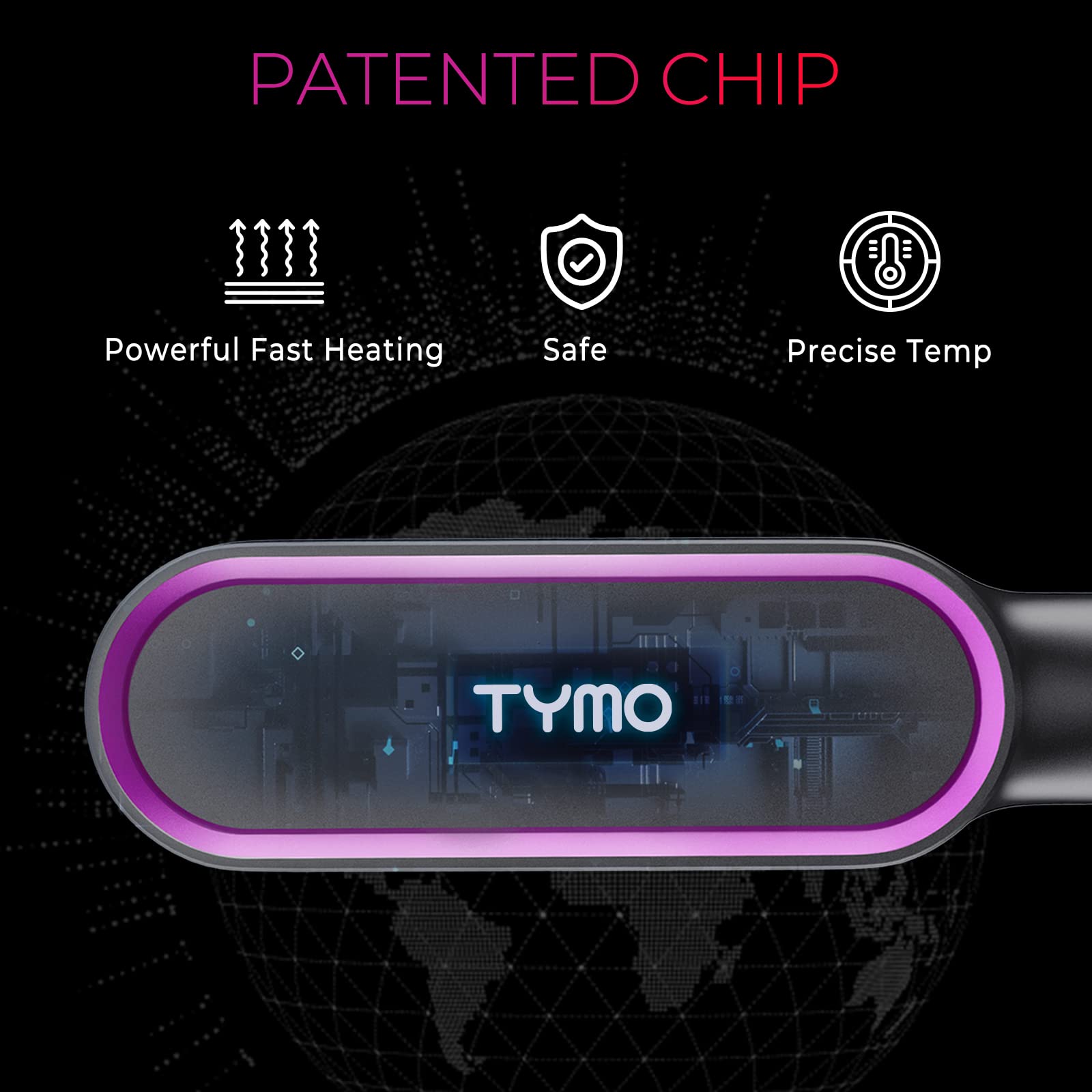 TYMO in use straightening long hair for an efficient, salon-like result