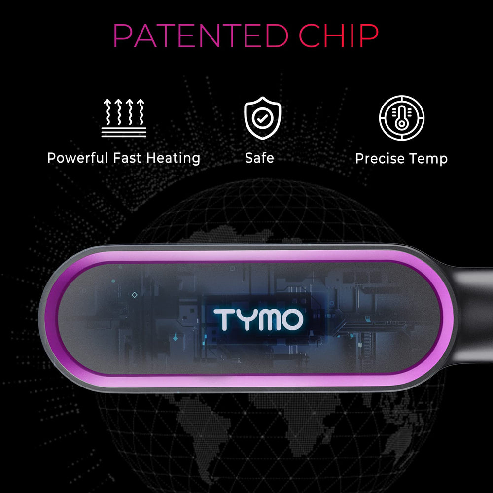 TYMO in use straightening long hair for an efficient, salon-like result