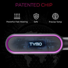 TYMO in use straightening long hair for an efficient, salon-like result